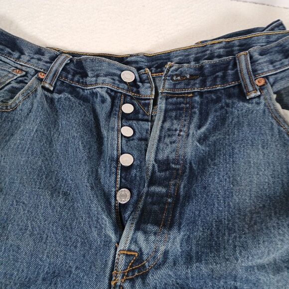 Levi’s 501 Men’s Jeans 38x32 Button Fly Straight Leg Denim Blue 2014 - Picture 4 of 14